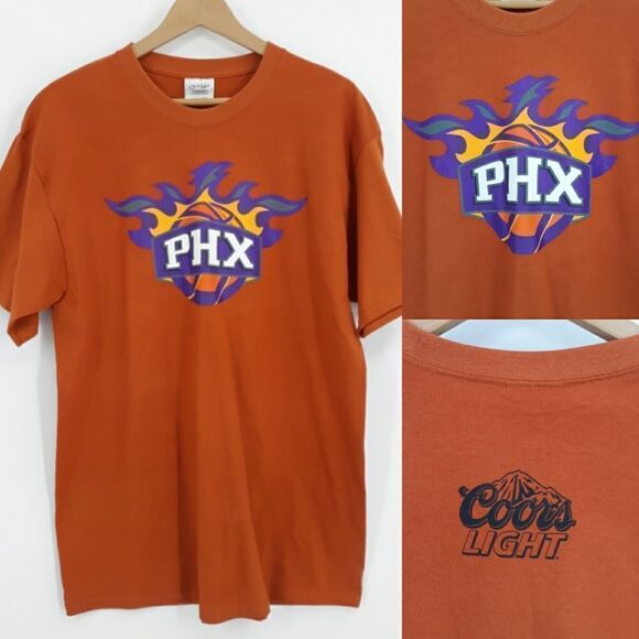 Vintage 90's Phoenix Suns T-shirt Flame Emblem Coors Light Logo Short Sleeve - Picture 1 of 11